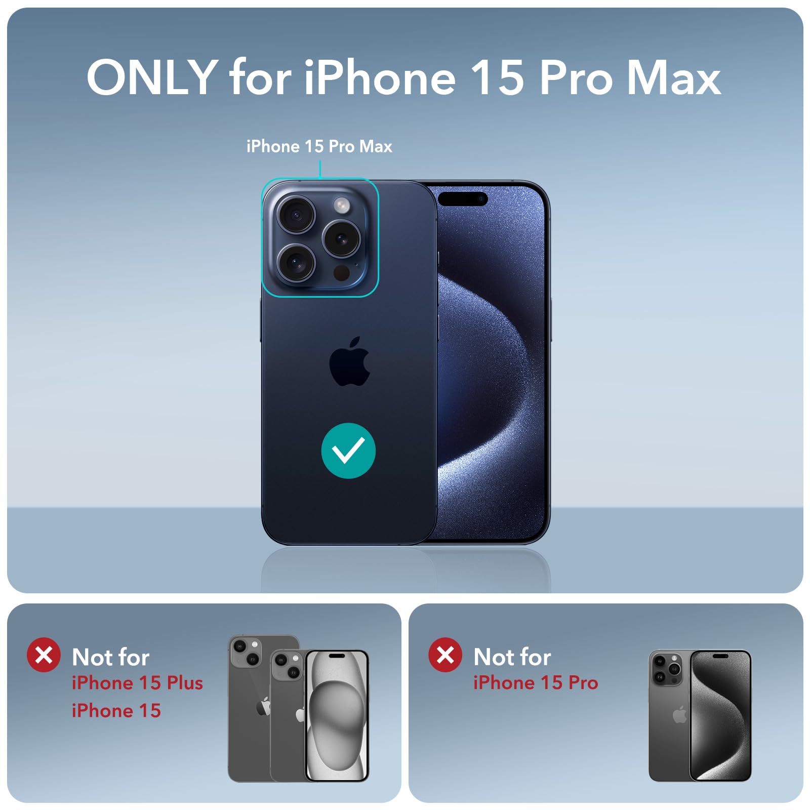 Foto 3 pulgar | Funda De Teléfono Esr Para Iphone 15 Pro Max Con Protectores De Pantalla - Venta Internacional.
