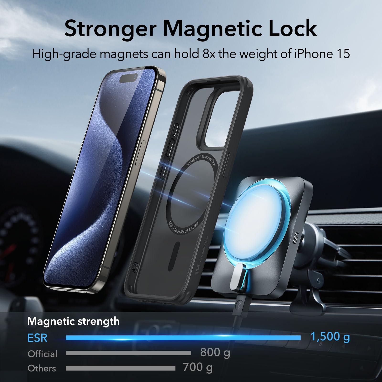 Foto 5 | Funda De Teléfono Esr Para Iphone 15 Pro Max Con Magsafe, Amarilla - Venta Internacional.