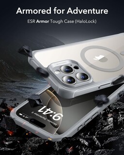 Foto 2 | Funda De Teléfono Esr Para Iphone 16 Pro Con Vidrio Templado Gris Transparente - Venta Internacional.