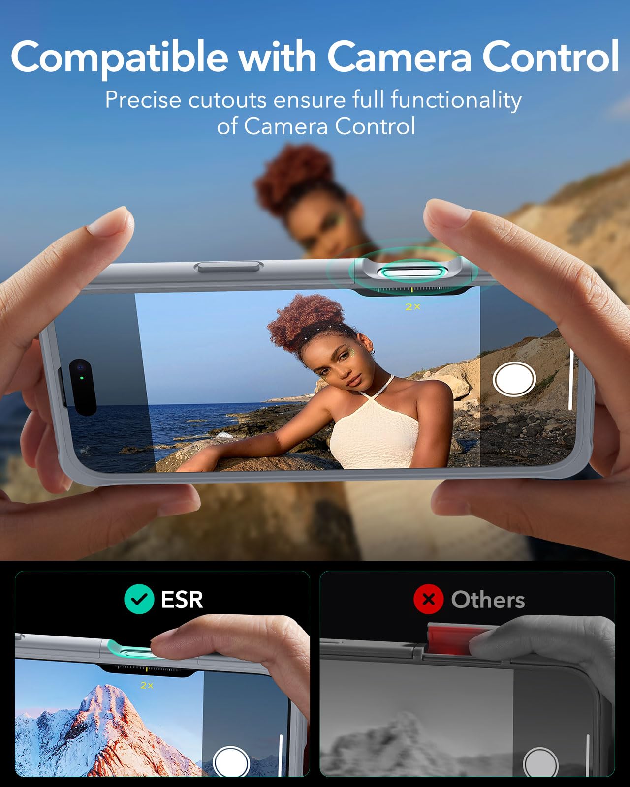 Foto 6 | Funda De Teléfono Esr Para Iphone 16 Pro Con Vidrio Templado Gris Transparente - Venta Internacional.