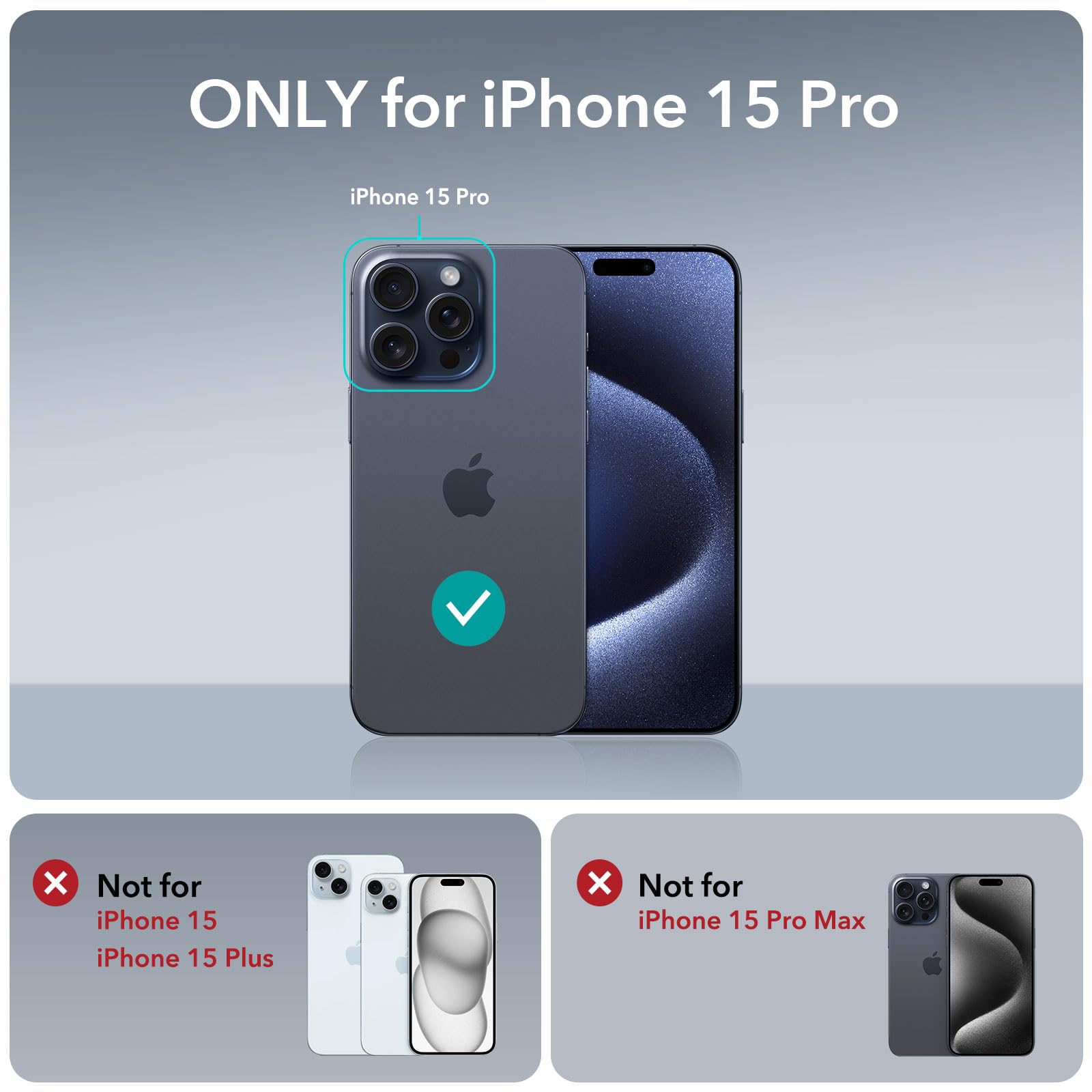 Foto 2 | Funda De Teléfono Esr Metal Kickstand 3 Modos De Soporte Para Iphone 15 Pro - Venta Internacional.