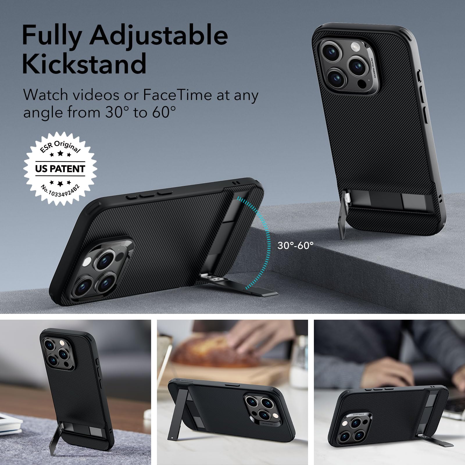 Foto 3 | Funda De Teléfono Esr Metal Kickstand 3 Modos De Soporte Para Iphone 15 Pro - Venta Internacional.