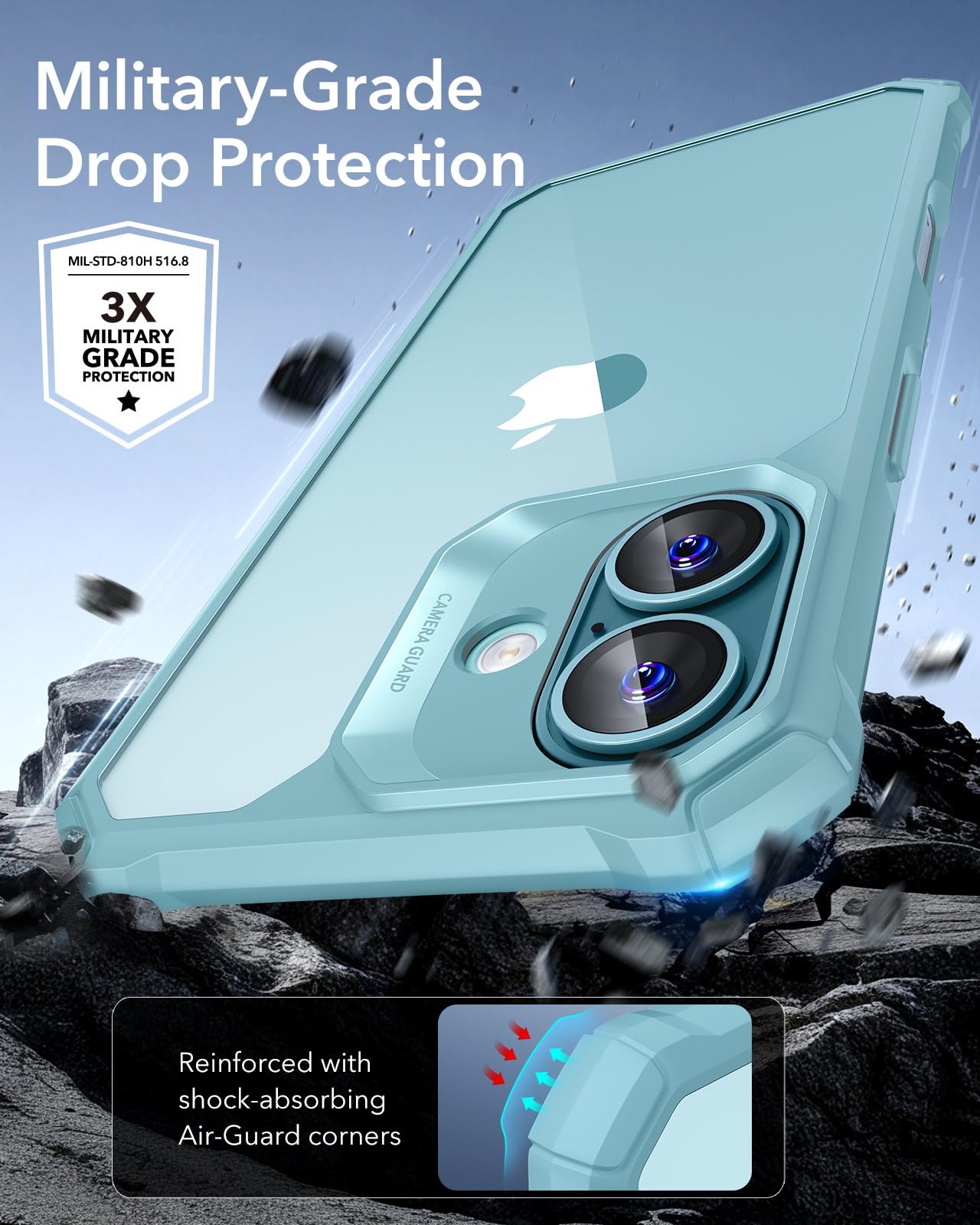Foto 4 pulgar | Funda De Teléfono Esr Air Armor Series Para Iphone 16, Color Verde Transparente - Venta Internacional.