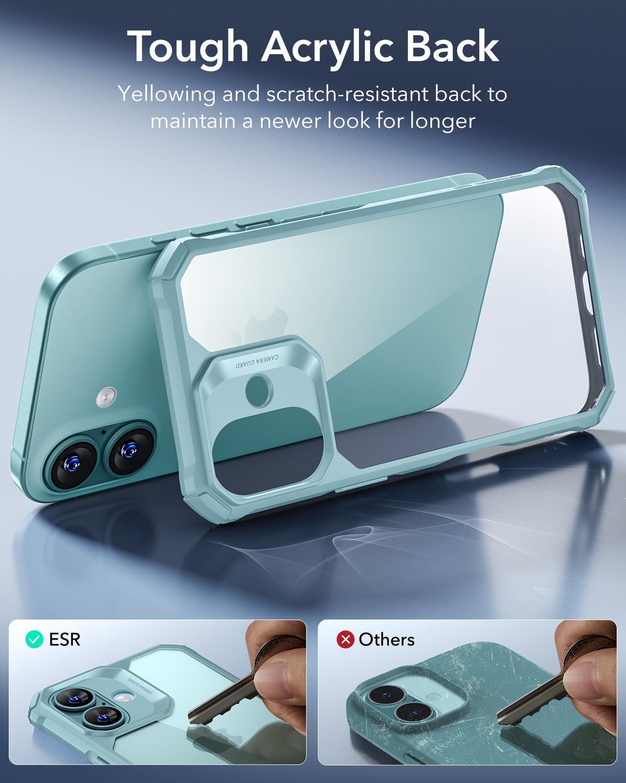 Foto 6 pulgar | Funda De Teléfono Esr Air Armor Series Para Iphone 16, Color Verde Transparente - Venta Internacional.