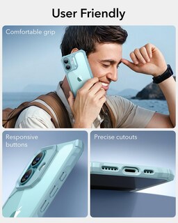 Foto 7 | Funda De Teléfono Esr Air Armor Series Para Iphone 16, Color Verde Transparente - Venta Internacional.