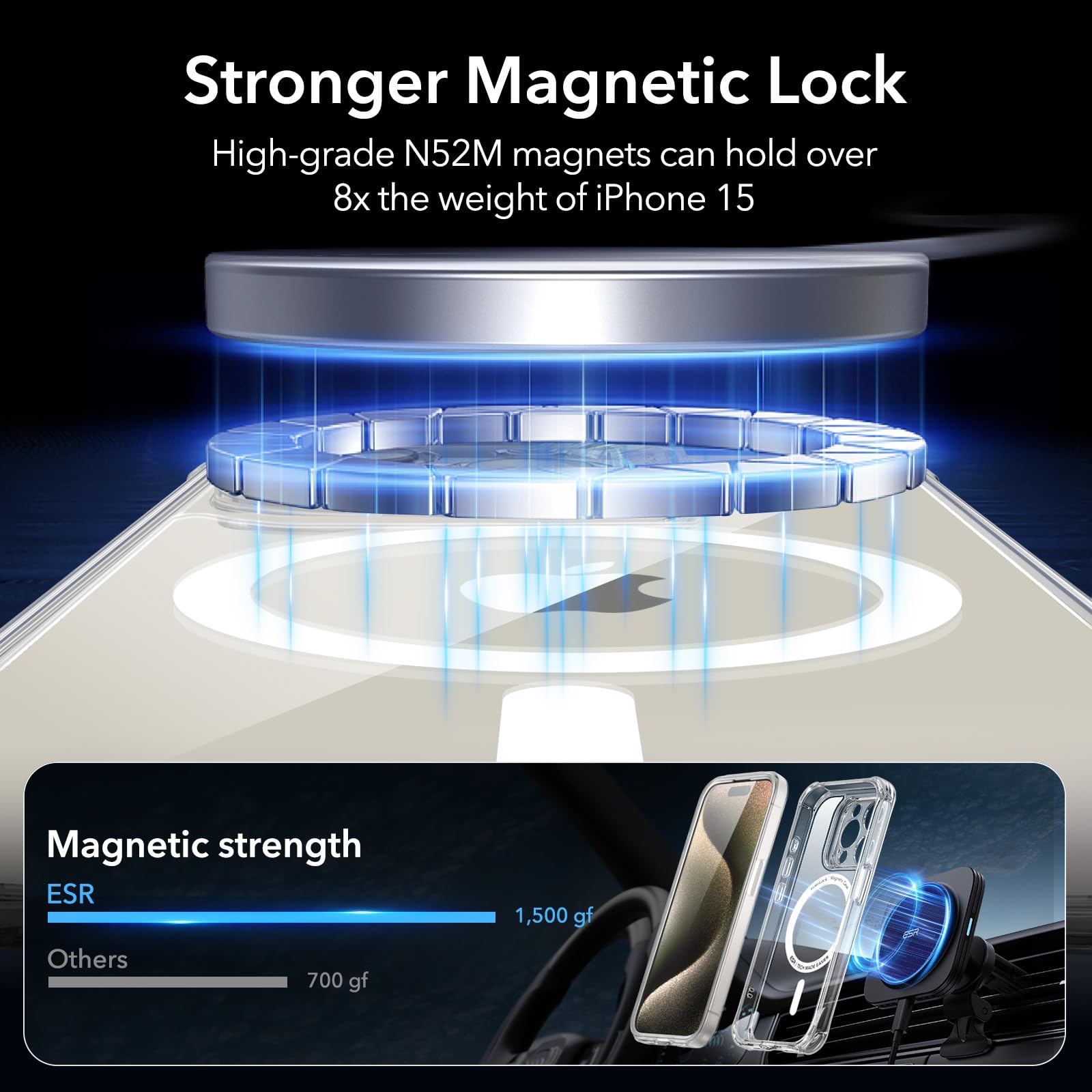 Foto 6 pulgar | Funda De Teléfono Esr Para Iphone 15 Pro Con Funda Transparente De Vidrio Templado - Venta Internacional.