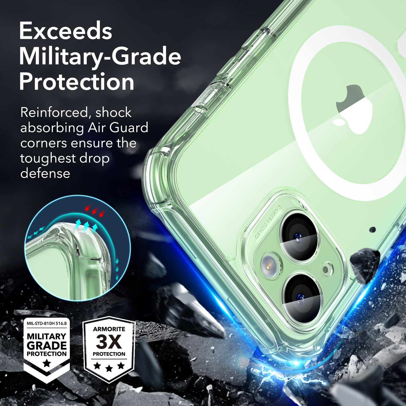 Foto 5 pulgar | Funda Magnética Esr Para Iphone 15 Con Vidrio Templado Transparente - Venta Internacional.