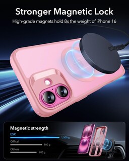 Foto 3 | Funda De Teléfono Esr Boost Series Para Iphone 16 Con Soporte Rosa - Venta Internacional.