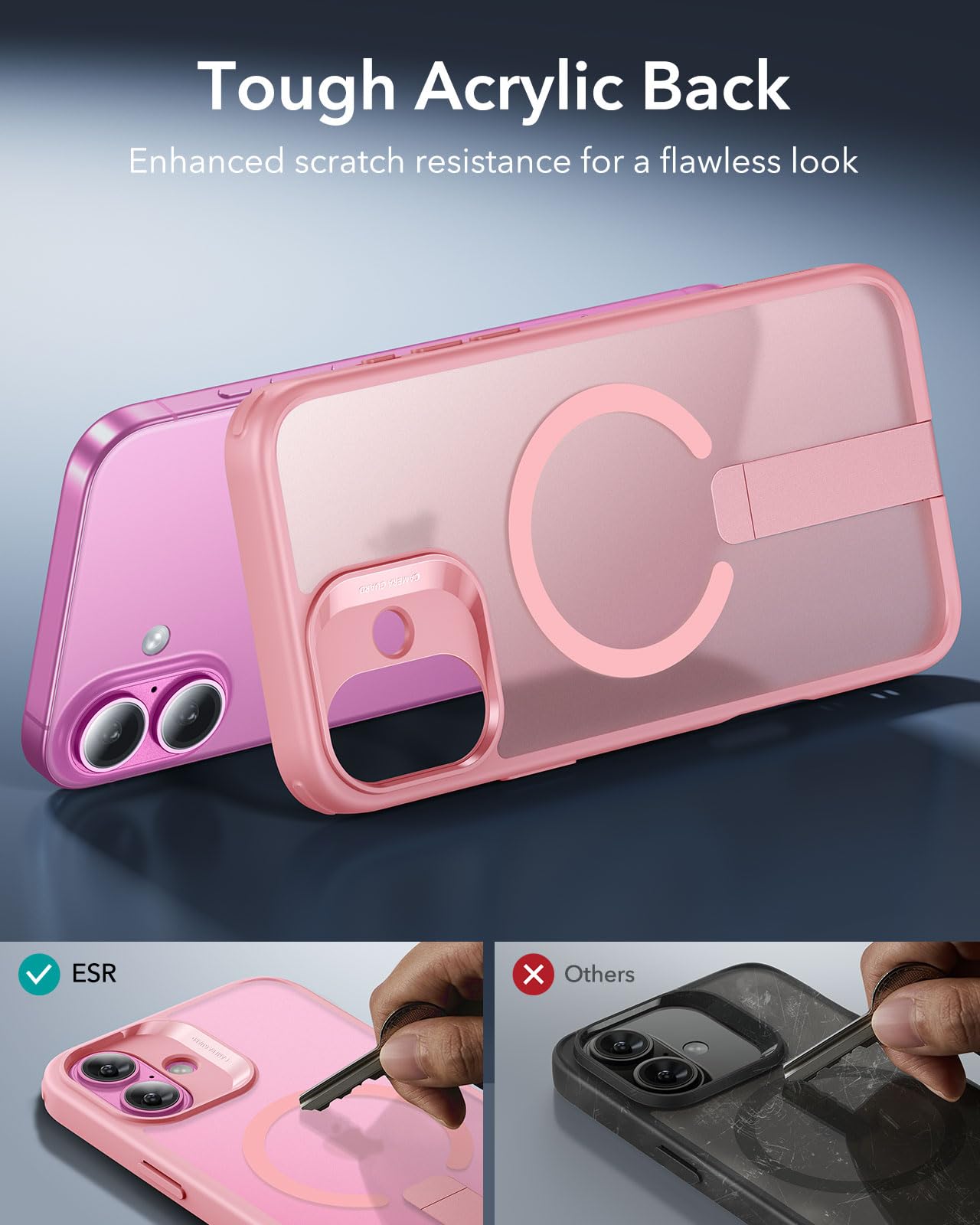 Foto 7 | Funda De Teléfono Esr Boost Series Para Iphone 16 Con Soporte Rosa - Venta Internacional.