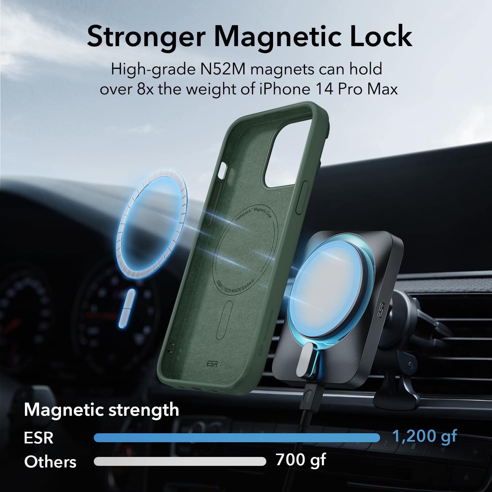 Foto 4 | Funda De Teléfono Esr Para Iphone 14 Pro Max Con Soporte Magsafe Green - Venta Internacional.