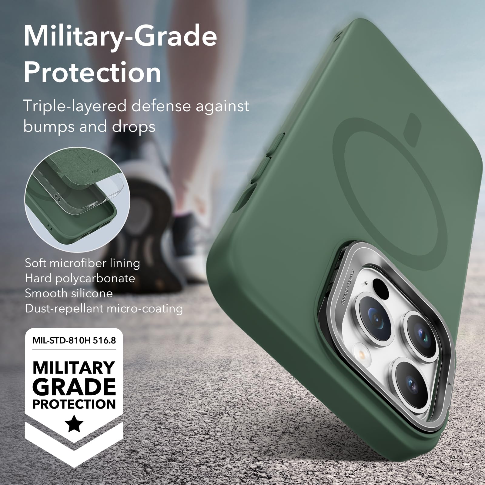 Foto 8 pulgar | Funda De Teléfono Esr Para Iphone 14 Pro Max Con Soporte Magsafe Green - Venta Internacional.