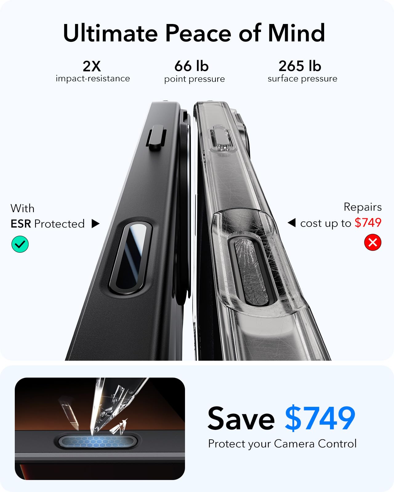 Foto 7 pulgar | Funda De Teléfono Esr Para Iphone 16 Pro Con Control De Cámara Magsafe - Venta Internacional.