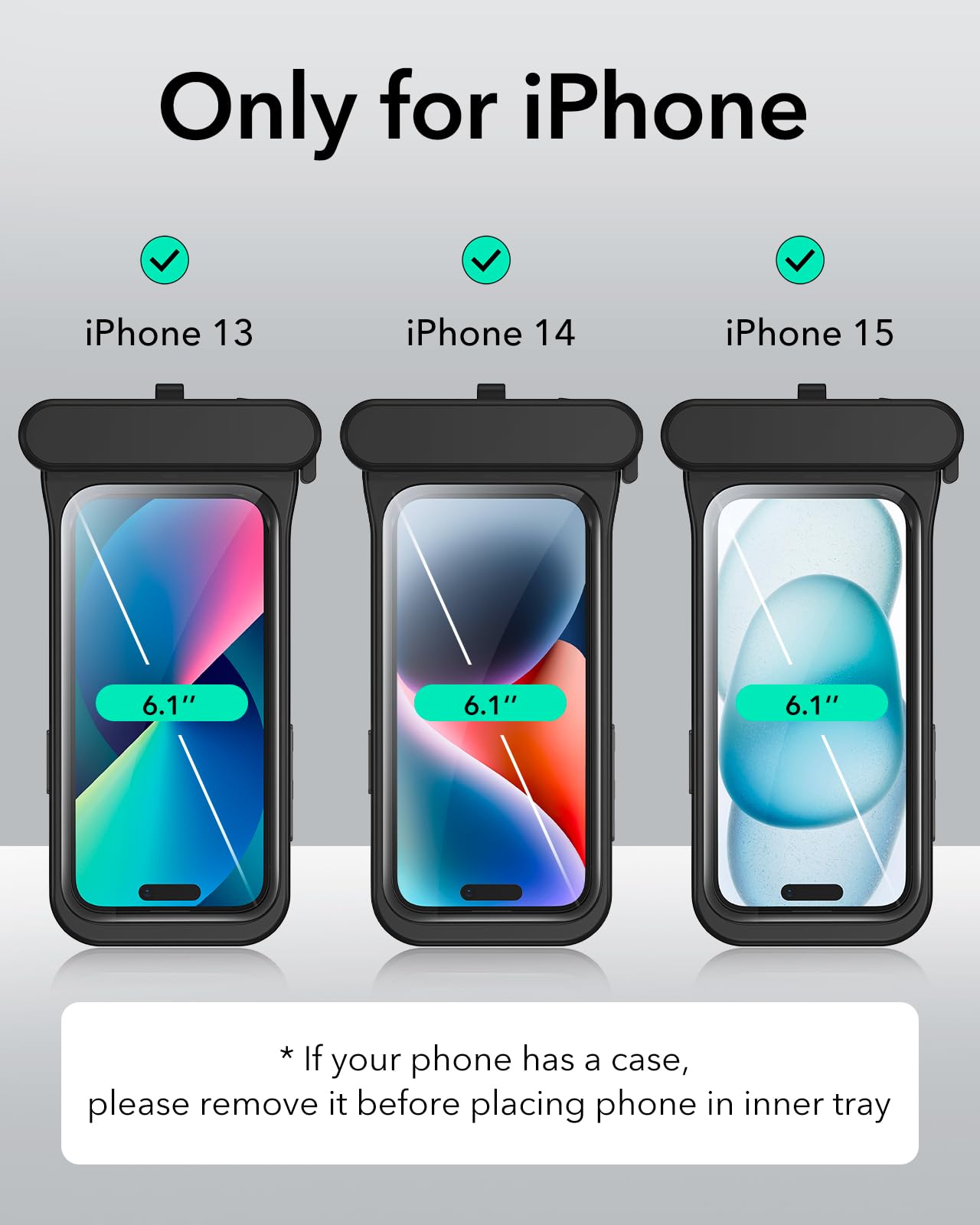 Foto 3 pulgar | Funda Impermeable Esr Para Iphone 15/14/13 Ipx8, Paquete De 2 - Venta Internacional.