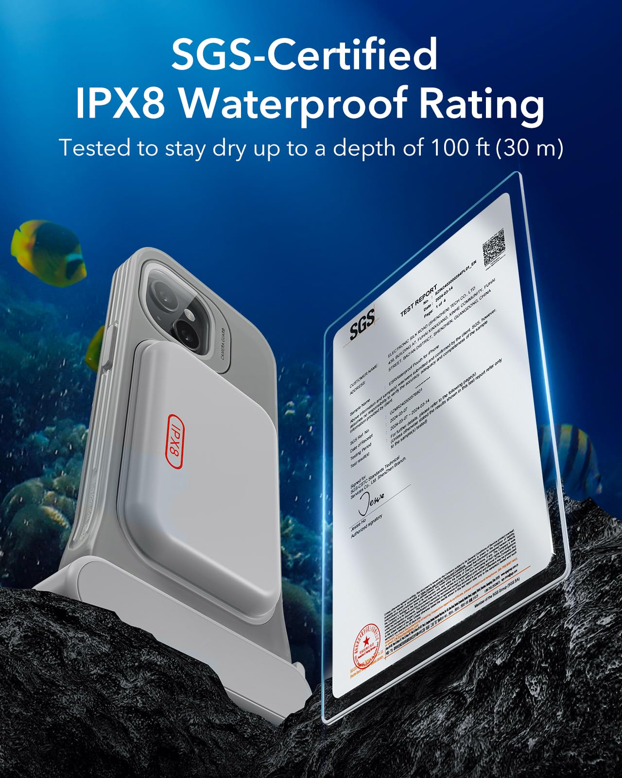 Foto 8 pulgar | Funda Impermeable Esr Para Iphone 15/14/13 Ipx8, Paquete De 2 - Venta Internacional.