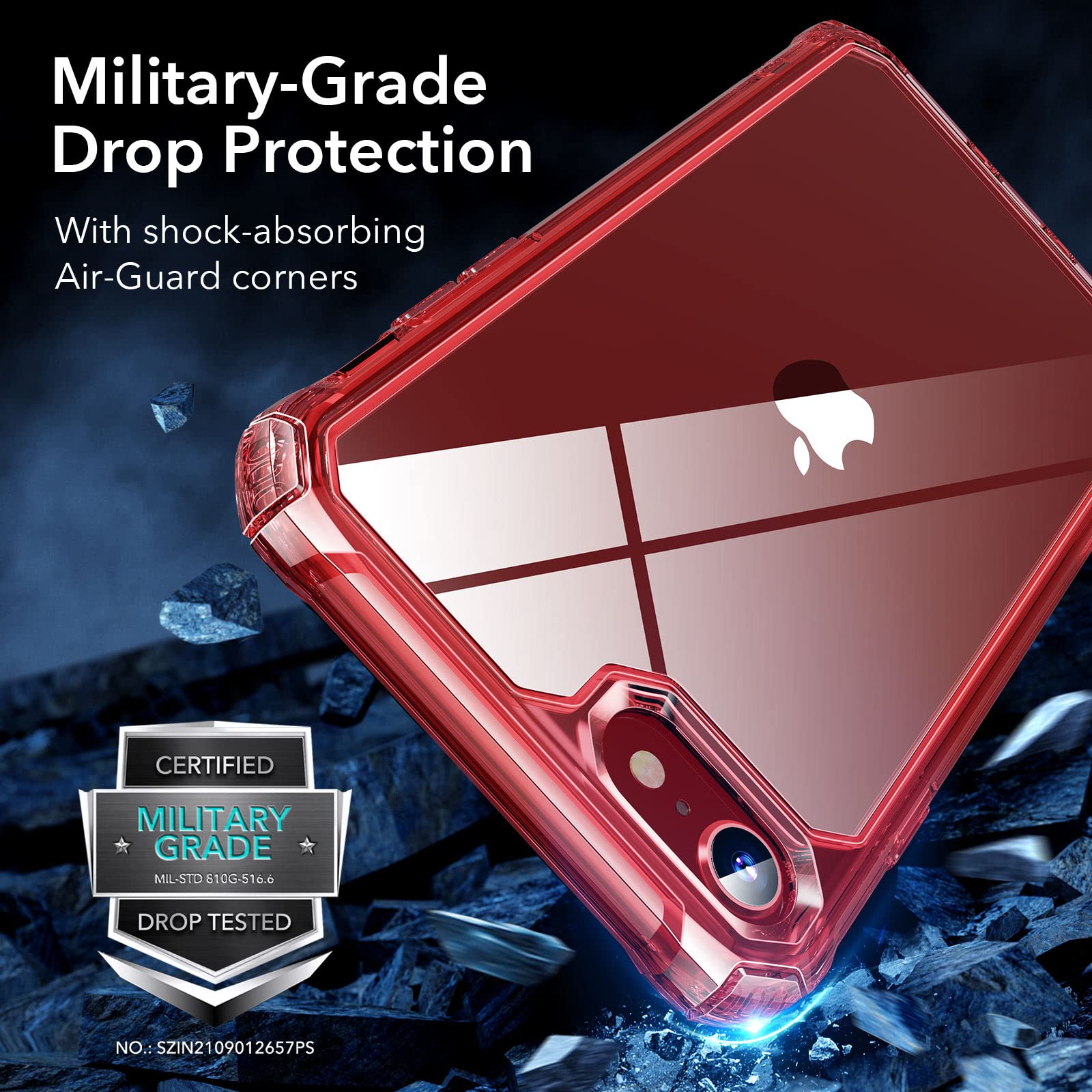 Foto 3 | Funda De Teléfono Esr Air Armor Clear Red Para Iphone Se (2022) - Venta Internacional.