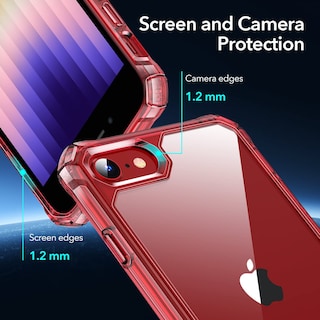 Foto 4 | Funda De Teléfono Esr Air Armor Clear Red Para Iphone Se (2022) - Venta Internacional.