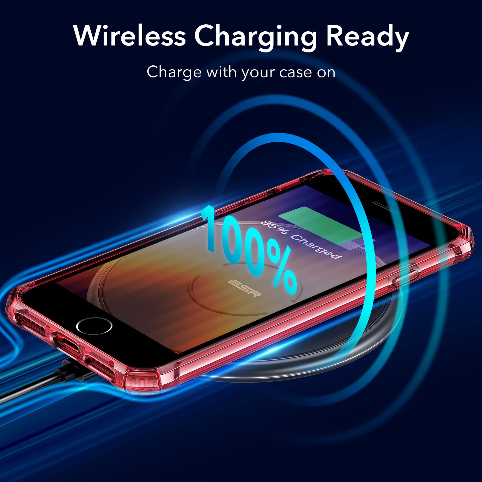 Foto 7 | Funda De Teléfono Esr Air Armor Clear Red Para Iphone Se (2022) - Venta Internacional.