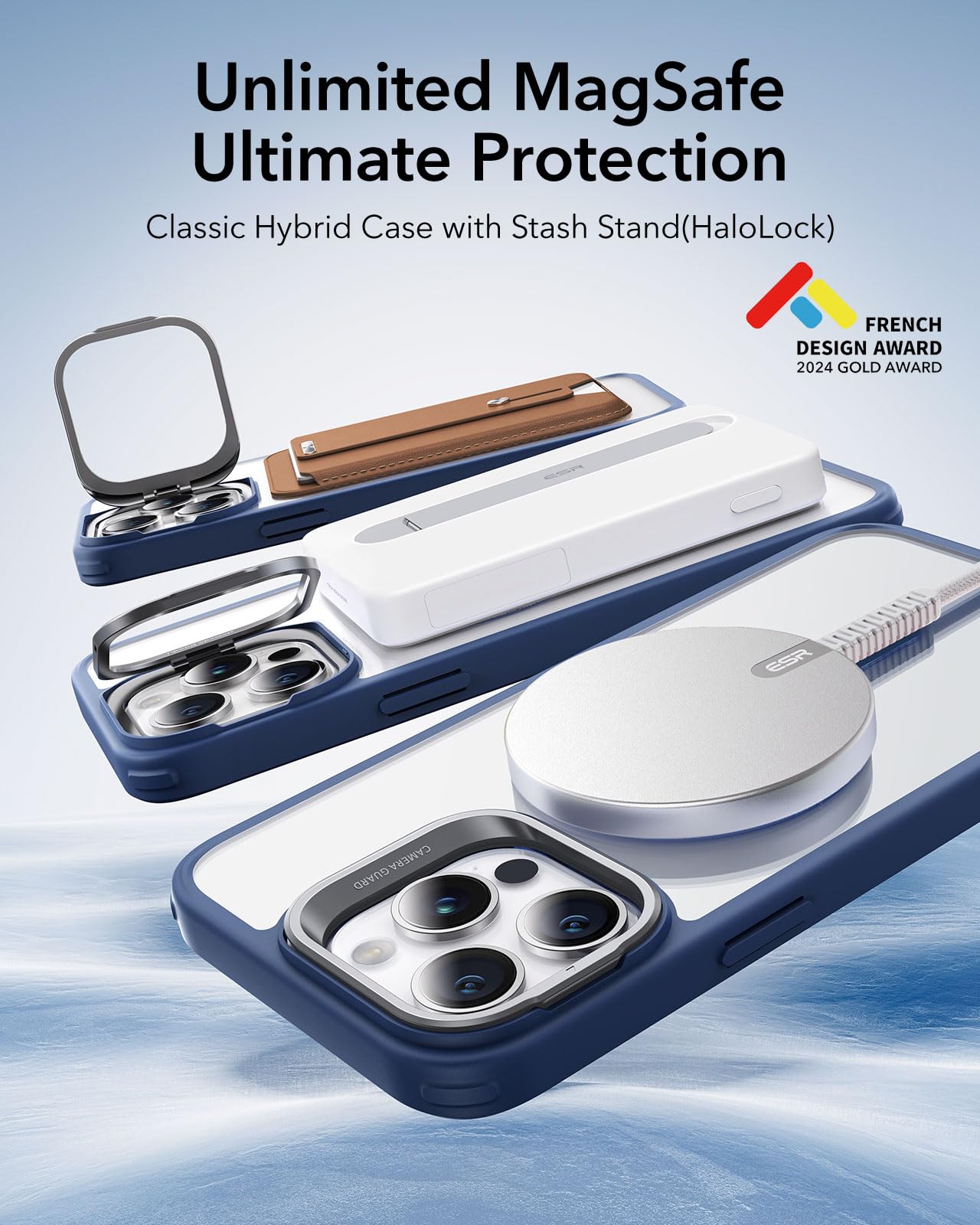 Foto 2 | Funda De Teléfono Esr Para Iphone 14 Pro Max Con Magsafe Clear Blue - Venta Internacional.