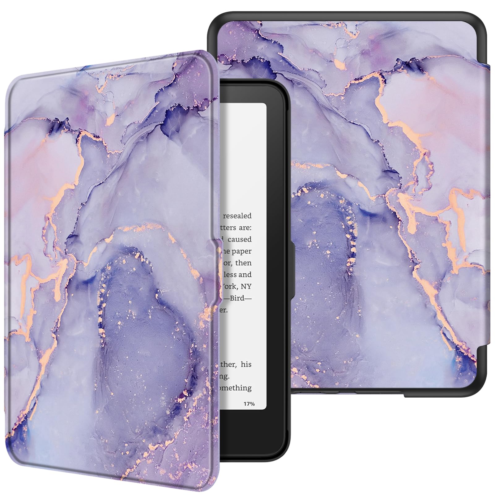 Funda Fintie Para Kindle Paperwhite 12.ª Generación (2024), Color Lila Y Mármol - Venta Internacional.