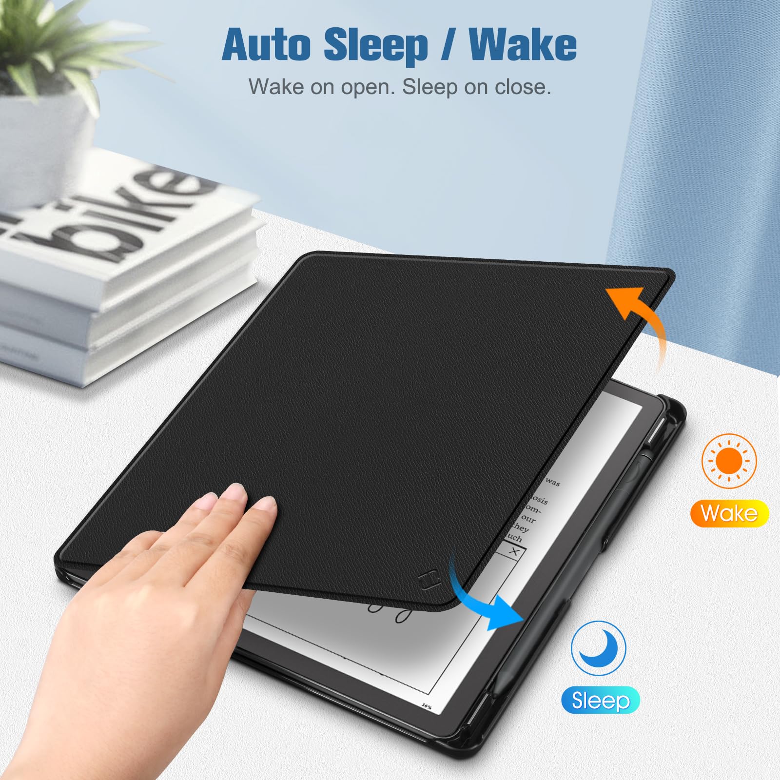 Foto 2 | Funda Fintie Slim Para Kindle Scribe 10.2 Con Soporte Para Bolígrafos, Color Negro - Venta Internacional.
