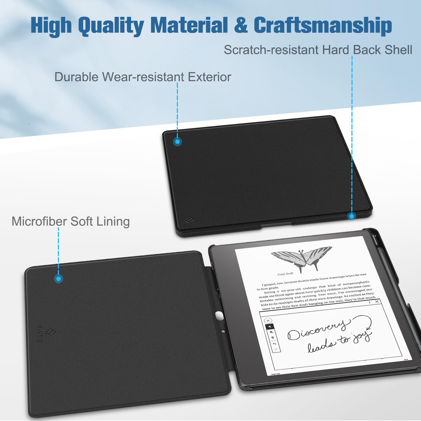 Foto 7 | Funda Fintie Slim Para Kindle Scribe 10.2 Con Soporte Para Bolígrafos, Color Negro - Venta Internacional.