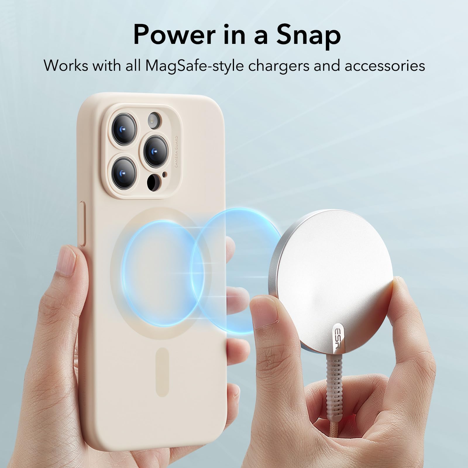 Foto 7 pulgar | Funda Esr Para Iphone 15 Pro Con Magsafe Que Absorbe Los Golpes, Color Canela Claro - Venta Internacional.