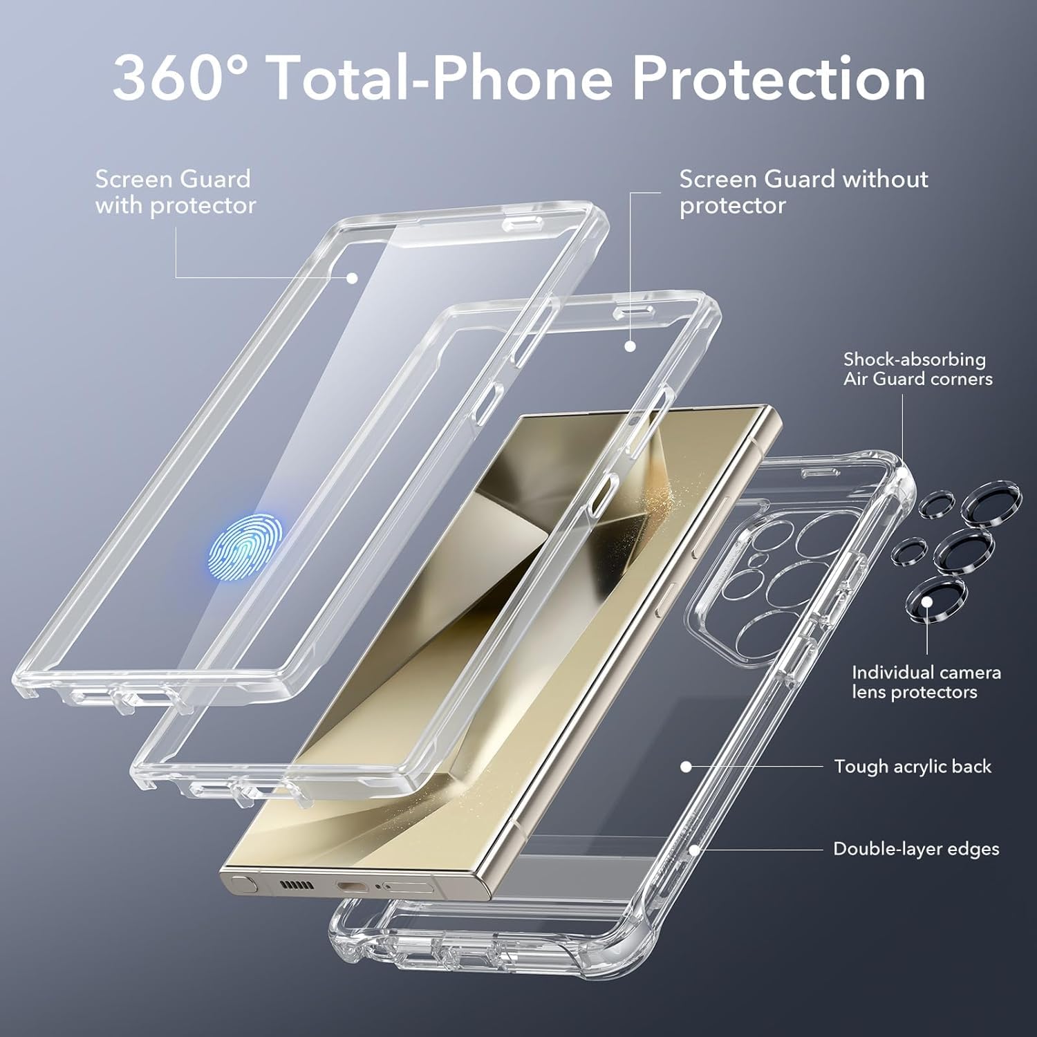 Foto 4 pulgar | Funda Esr Armor Series Para Samsung Galaxy S24 Ultra Clear - Venta Internacional.