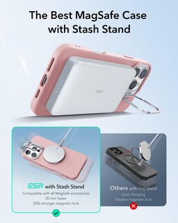 Foto 5 | Funda De Silicona Esr Con Soporte Para Iphone 16 Pro Max, Color Rosa - Venta Internacional.