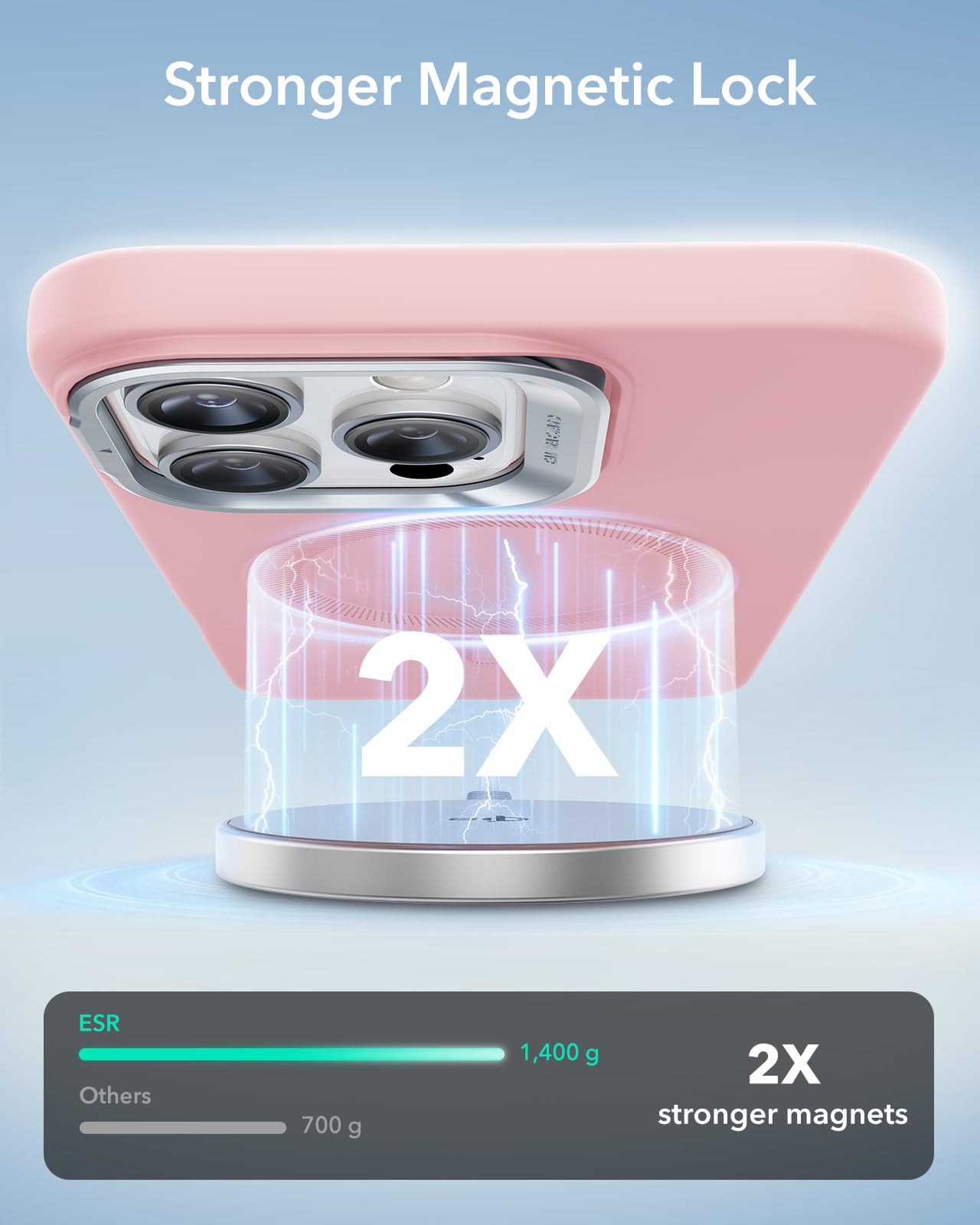 Foto 8 pulgar | Funda De Silicona Esr Con Soporte Para Iphone 16 Pro Max, Color Rosa - Venta Internacional.