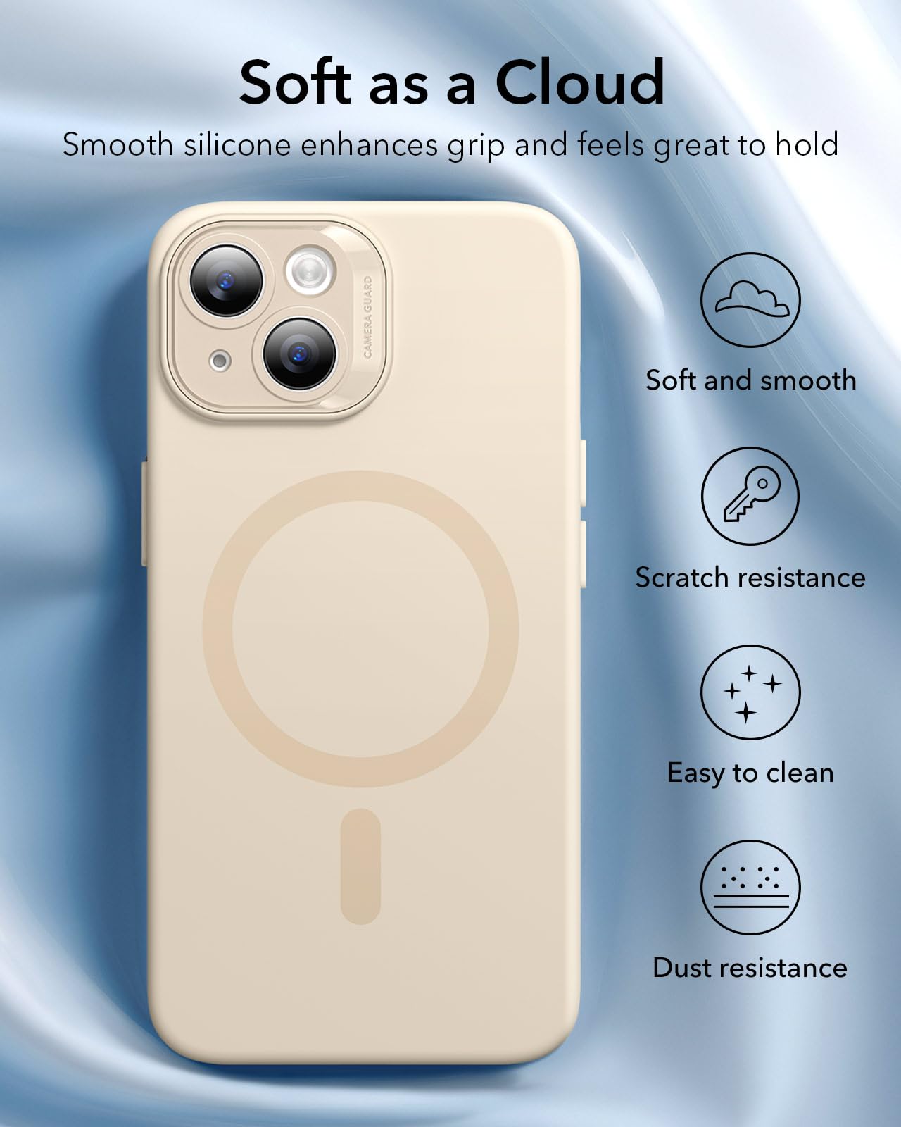 Foto 6 pulgar | Funda De Teléfono Esr Para Iphone 14 Con Magsafe Silicone Light Tan - Venta Internacional.