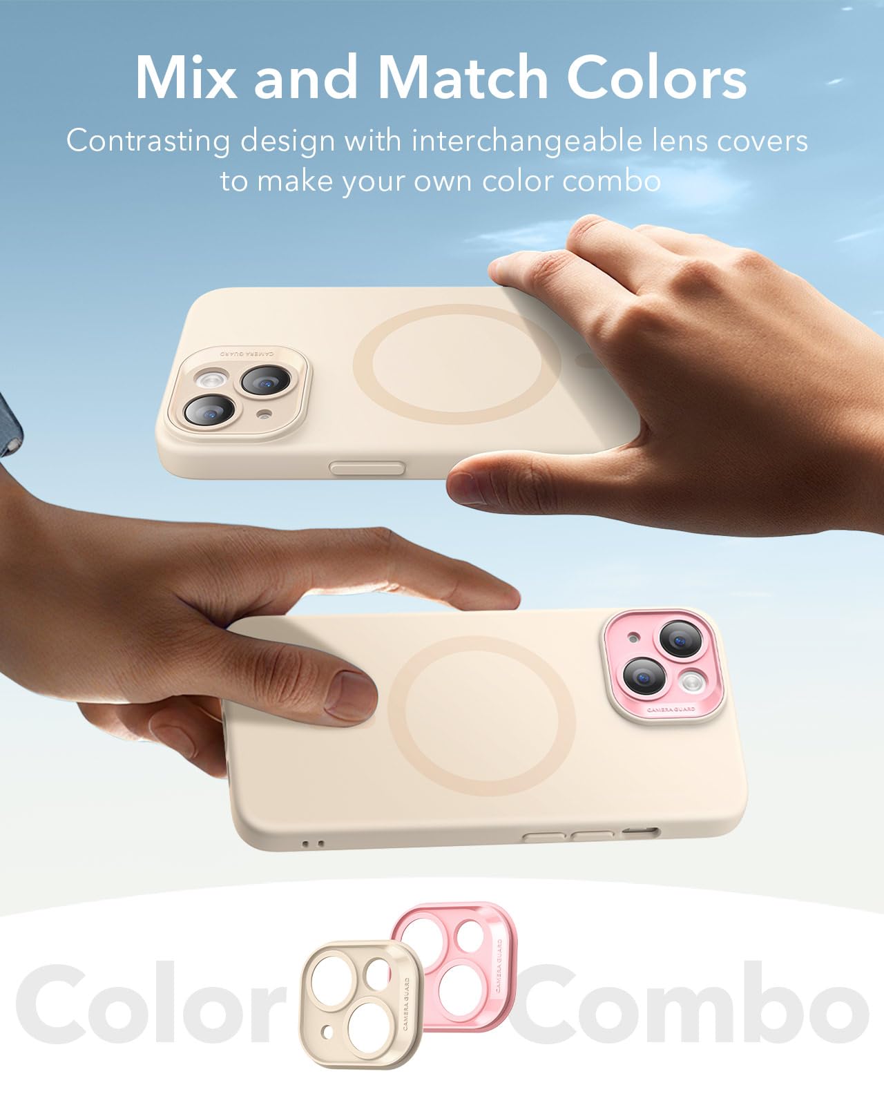 Foto 7 pulgar | Funda De Teléfono Esr Para Iphone 14 Con Magsafe Silicone Light Tan - Venta Internacional.