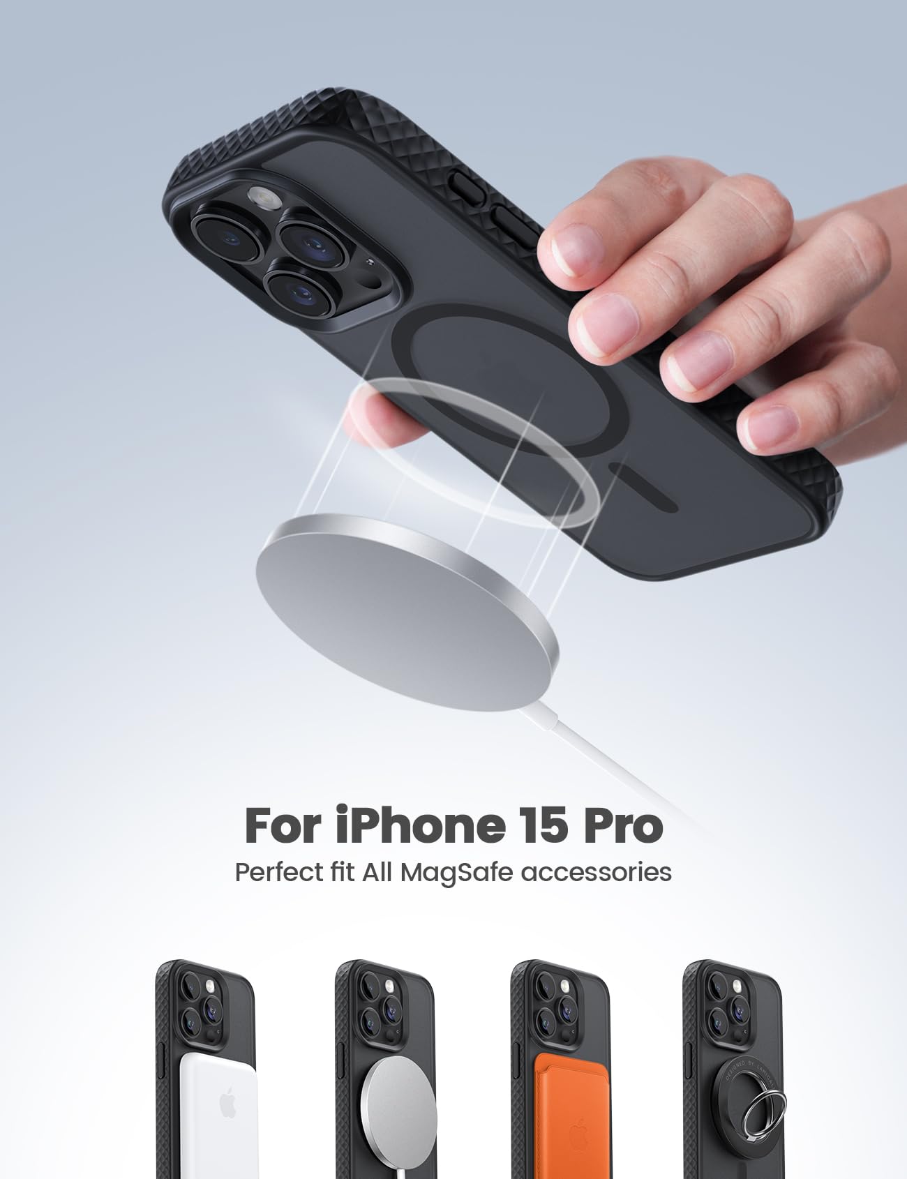 Foto 2 | Funda Magnética Lamicall Para Iphone 15 Pro Con Magsafe [diamond] - Venta Internacional.