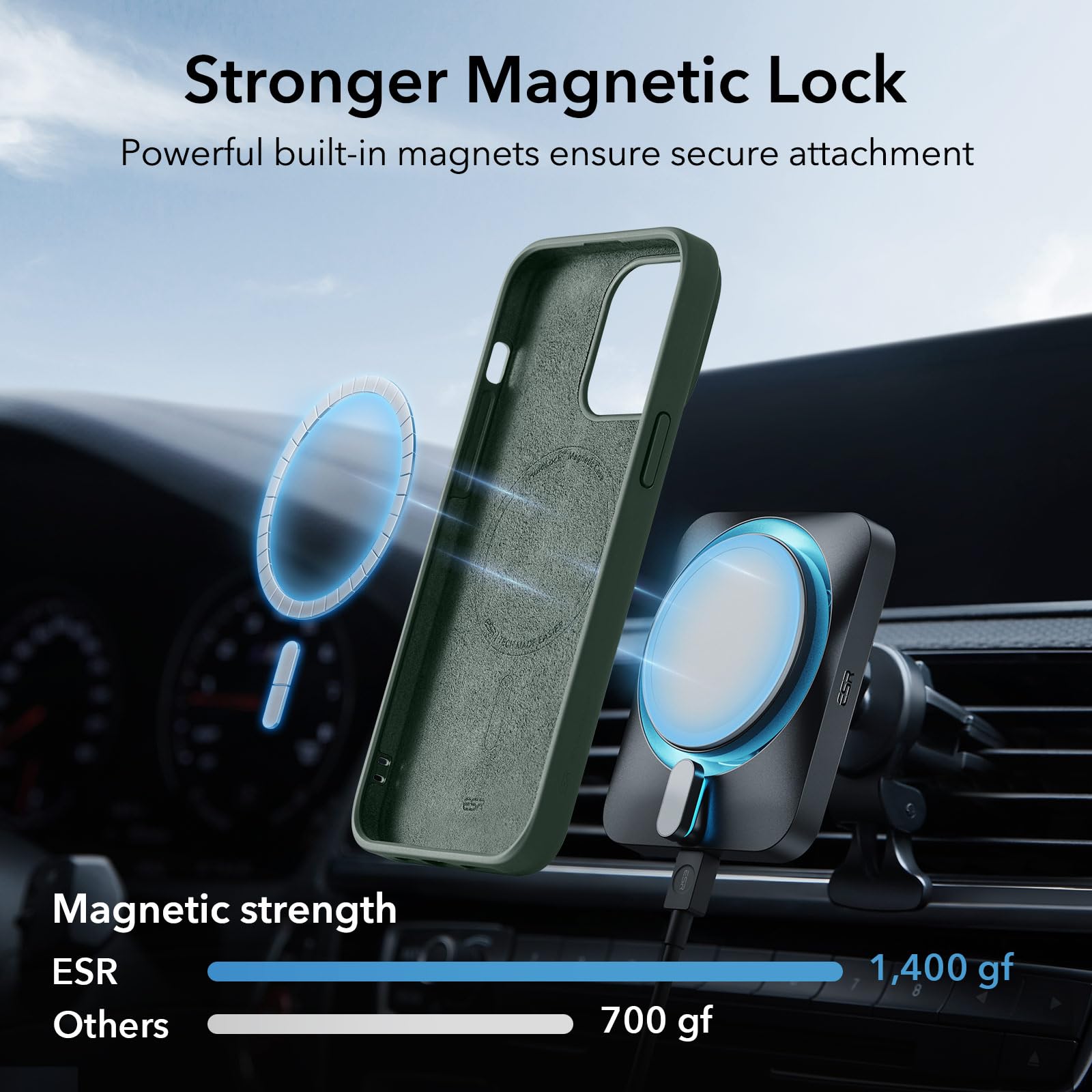 Foto 4 pulgar | Funda Esr Para Iphone 15 Con Carga Magnética Magsafe, Color Verde - Venta Internacional.