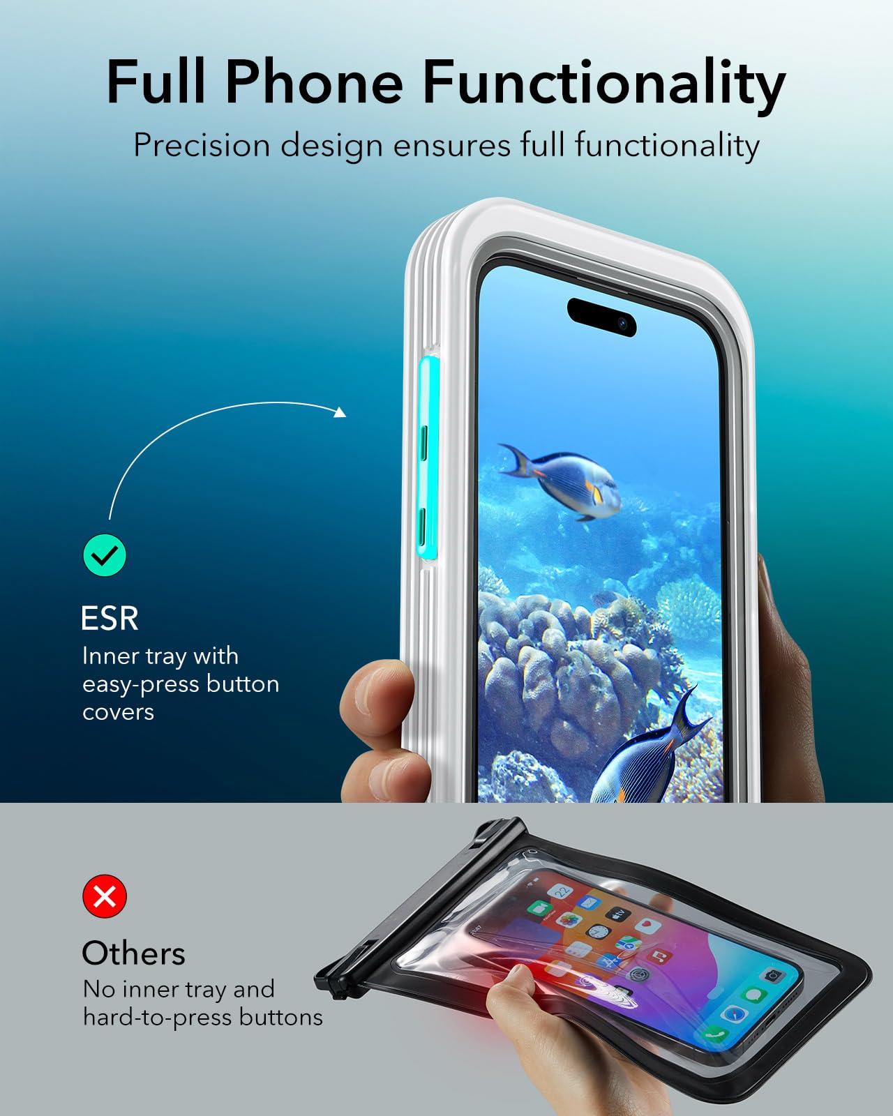 Foto 4 | Funda Impermeable Esr Para Iphone 15/14/13 Ipx8 Con Cordón - Venta Internacional.