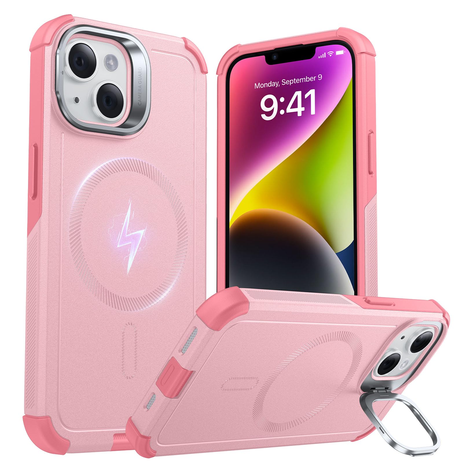 Foto 2 pulgar | Funda De Teléfono Esr Cyber Series Con Soporte Para Iphone 13/14, Color Rosa - Venta Internacional.