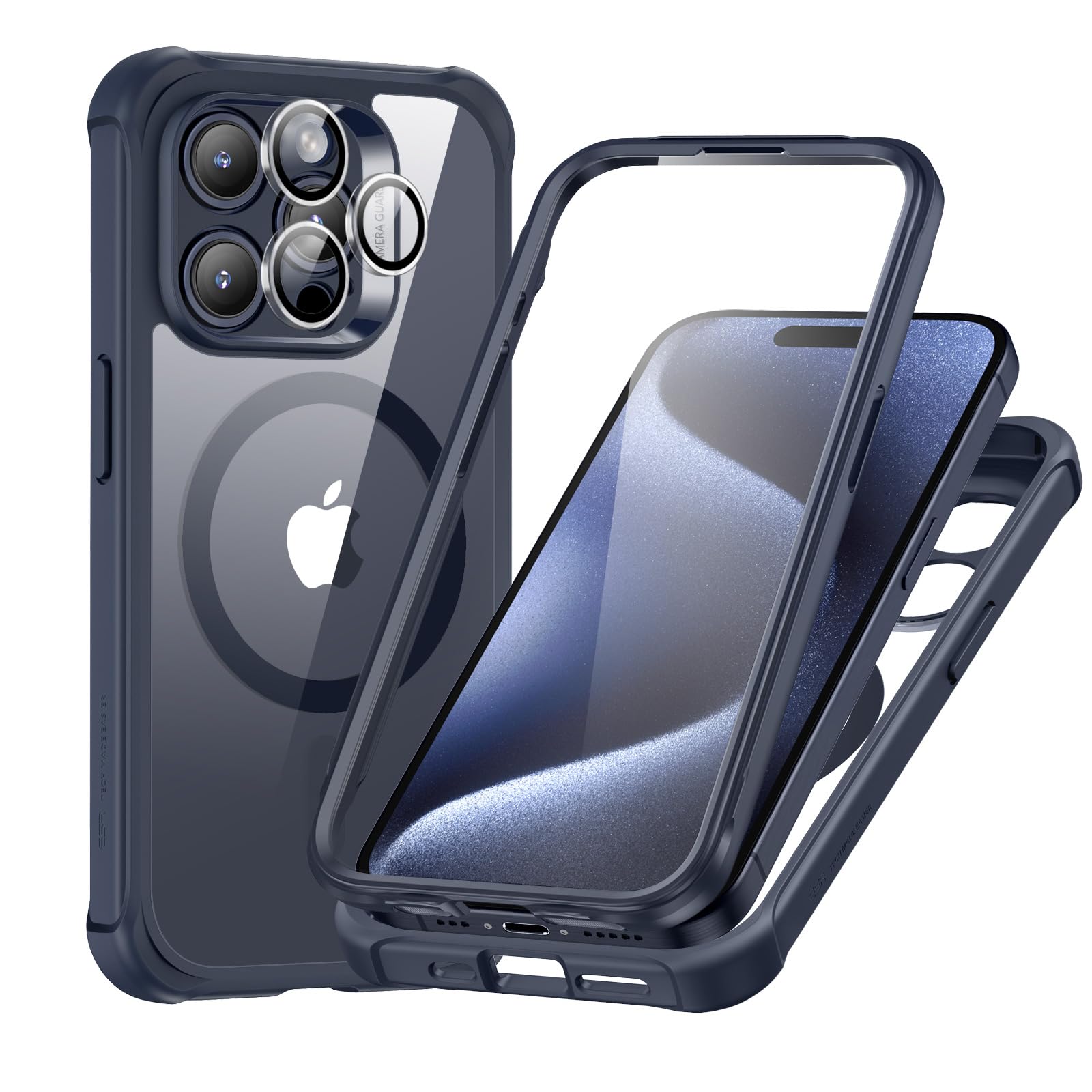 Foto 2 pulgar | Funda De Teléfono Esr Para Iphone 15 Pro Max Con Vidrio Templado Transparente - Venta Internacional.