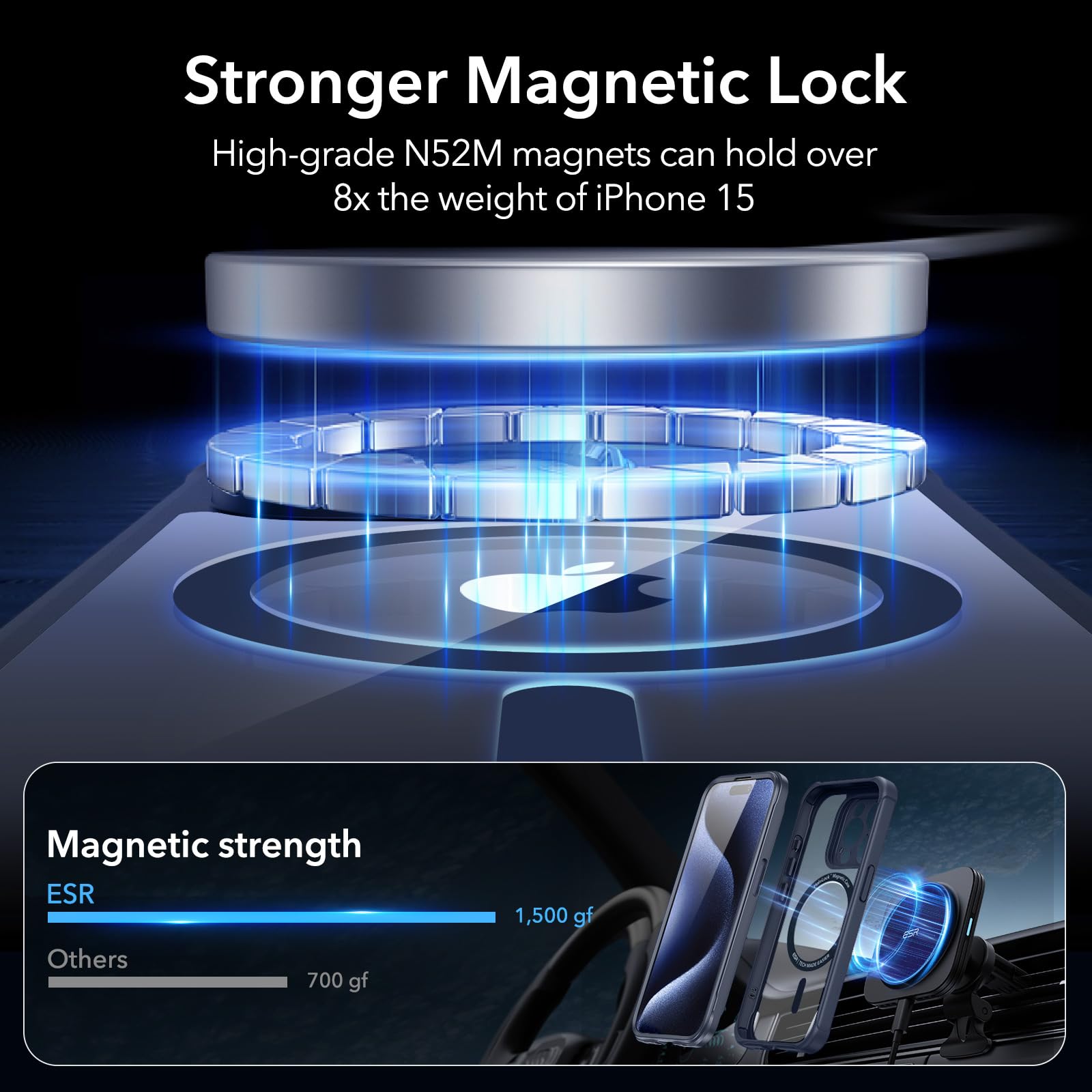 Foto 5 | Funda De Teléfono Esr Para Iphone 15 Pro Max Con Vidrio Templado Transparente - Venta Internacional.