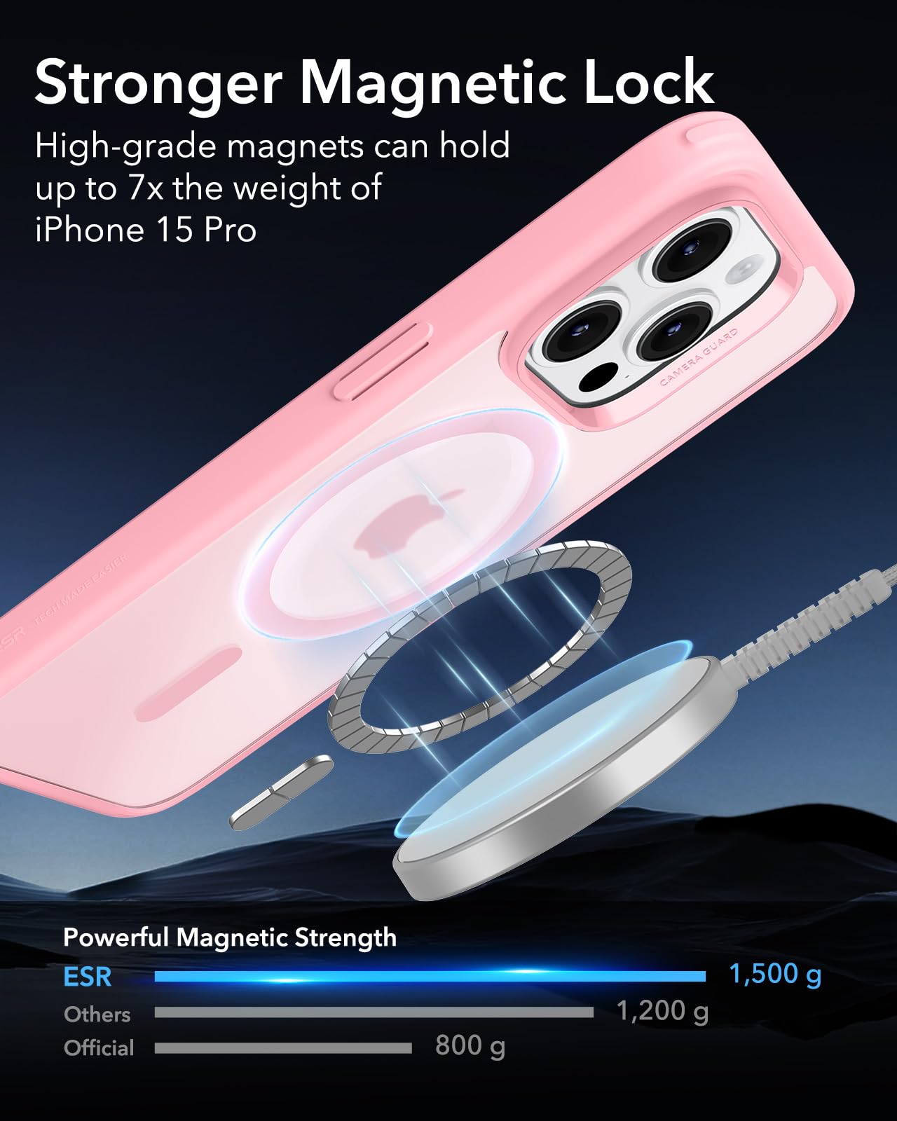 Foto 5 pulgar | Funda De Teléfono Esr Para Iphone 15 Pro Con Magsafe De Grado Militar - Venta Internacional.