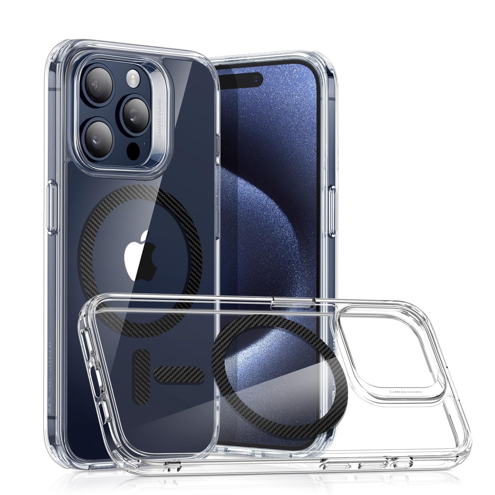 Foto 2 pulgar | Funda De Teléfono Esr Para Iphone 15 Pro Max Con Magsafe, Fibra De Carbono - Venta Internacional.