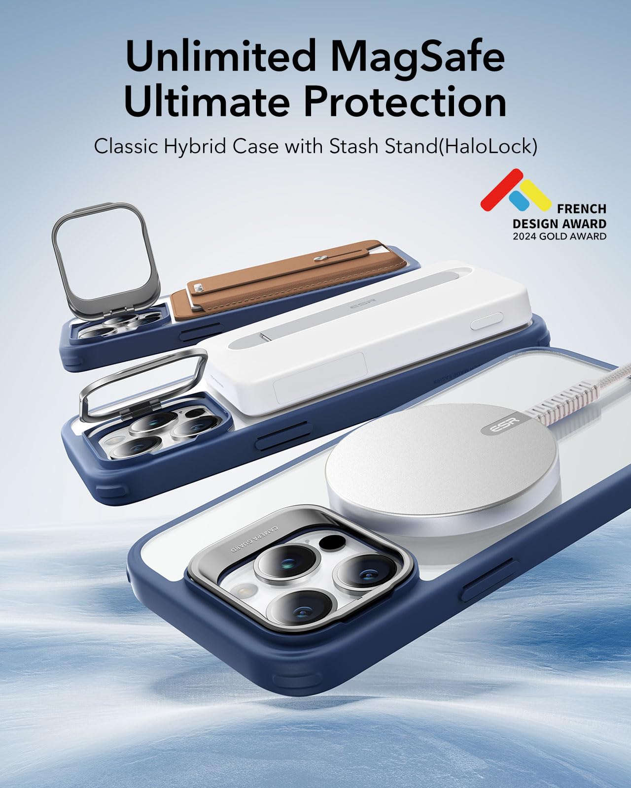 Foto 2 | Funda De Teléfono Esr Para Iphone 14 Pro Con Magsafe Clear Blue - Venta Internacional.