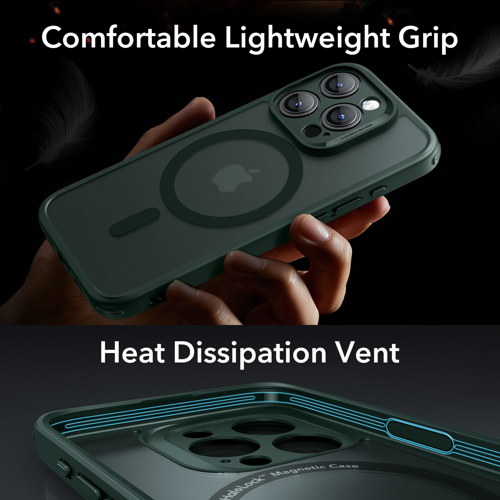 Foto 7 pulgar | Funda De Teléfono Esr Para Iphone 15 Pro, Color Verde Mate Translúcido - Venta Internacional.