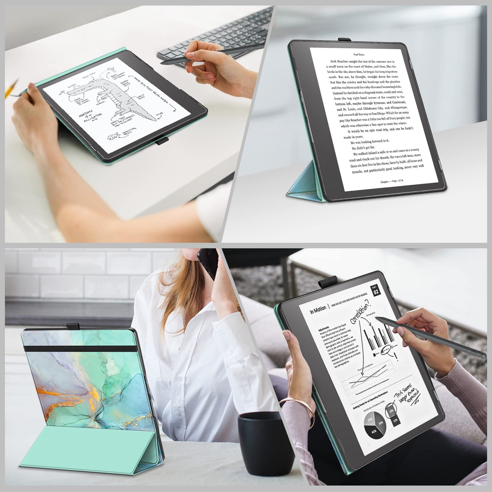 Foto 7 pulgar | Funda Fintie Trifold Para Kindle Scribe 10.2 2024/2022 Emerald - Venta Internacional.