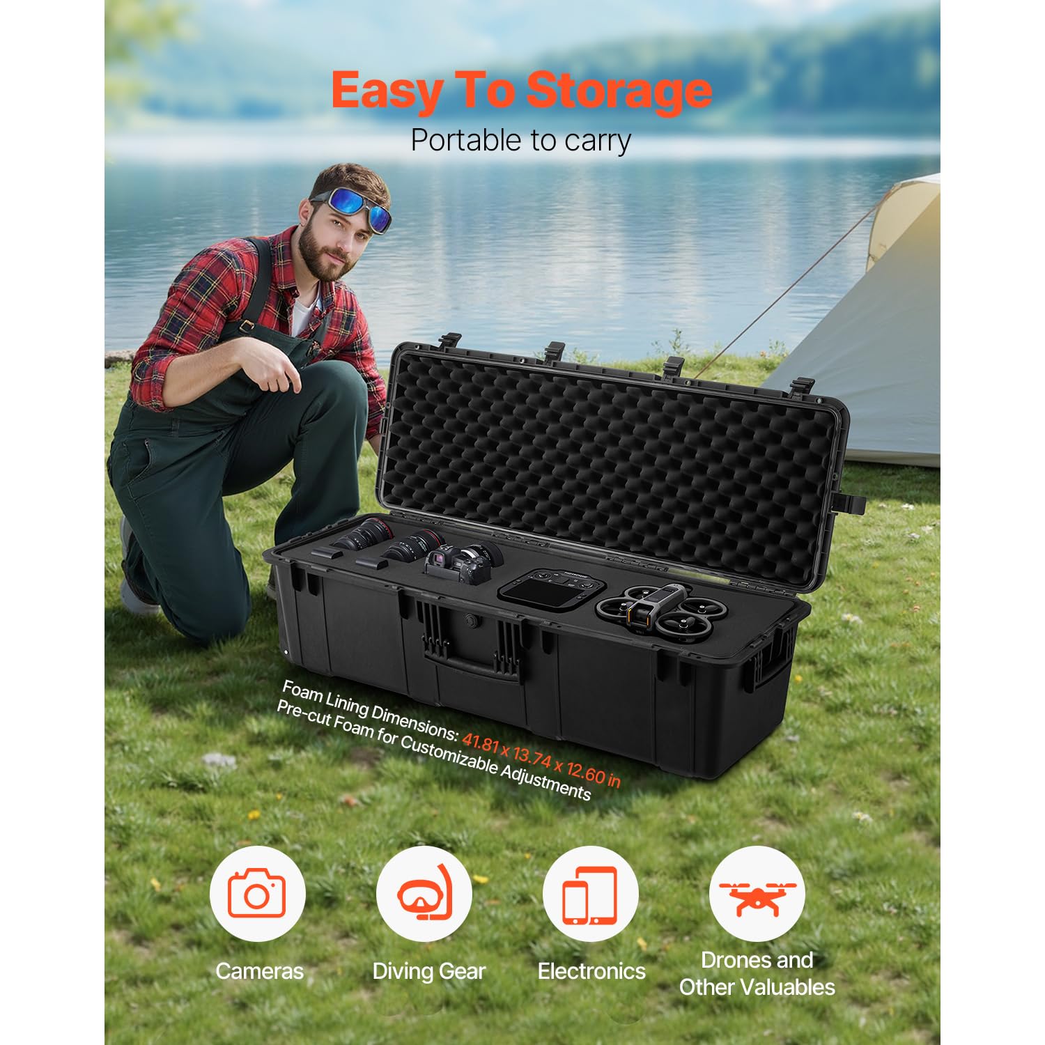 Foto 4 | Funda Rígida Resistente A La Intemperie Vevor Con Espuma Precortada Ip67 - Venta Internacional.