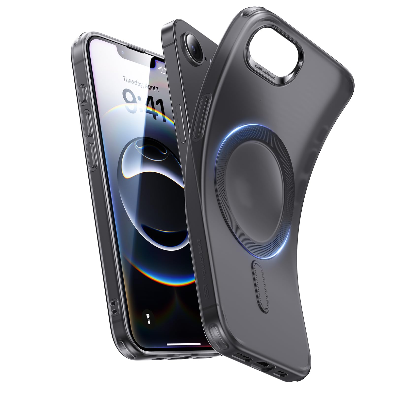 Funda Esr Halolock Zero Clear Para Iphone 16e, Color Negro Esmerilado - Venta Internacional.