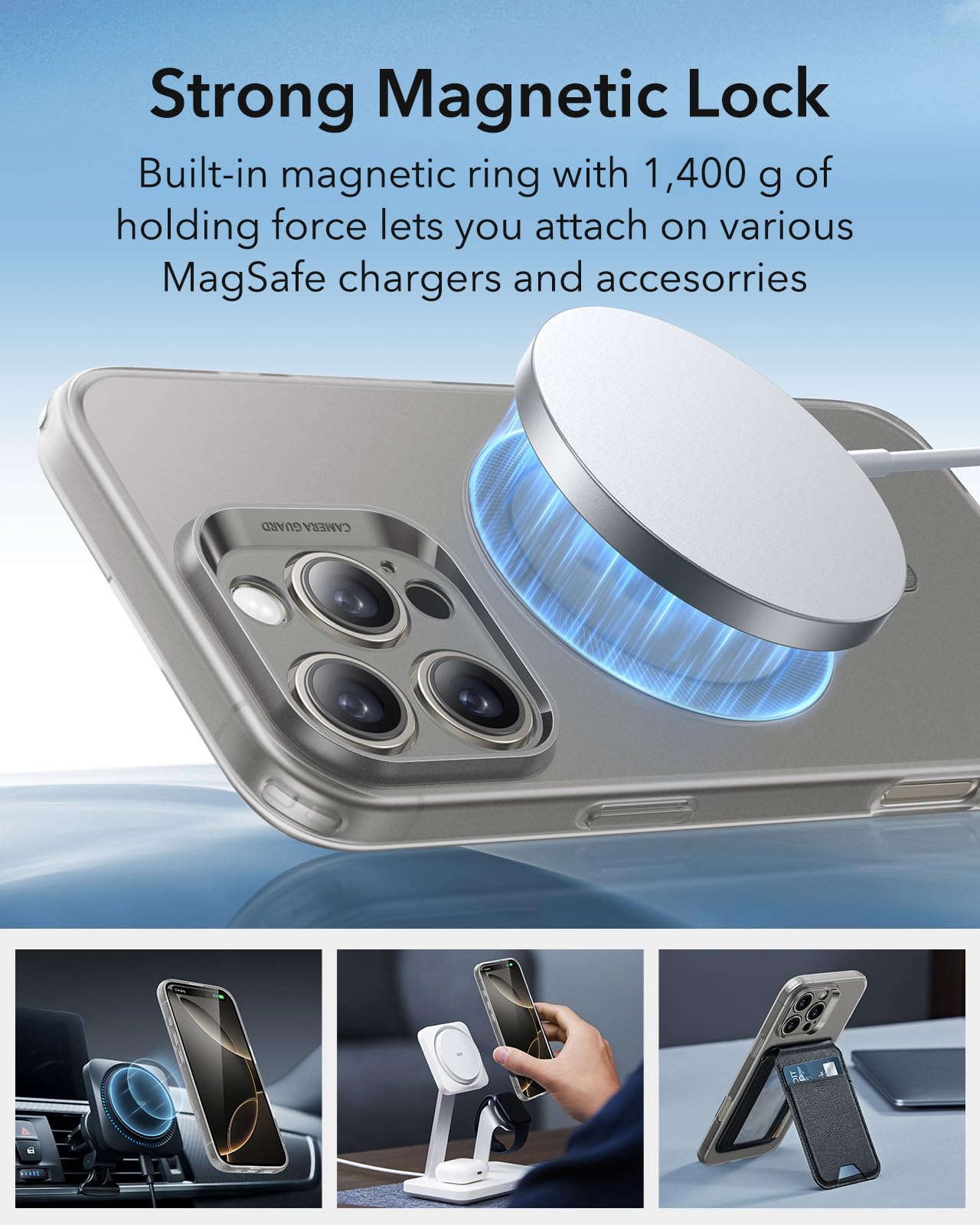 Foto 6 pulgar | Funda De Teléfono Esr Para Iphone 16 Pro Max Con Magsafe Frosted Grey - Venta Internacional.