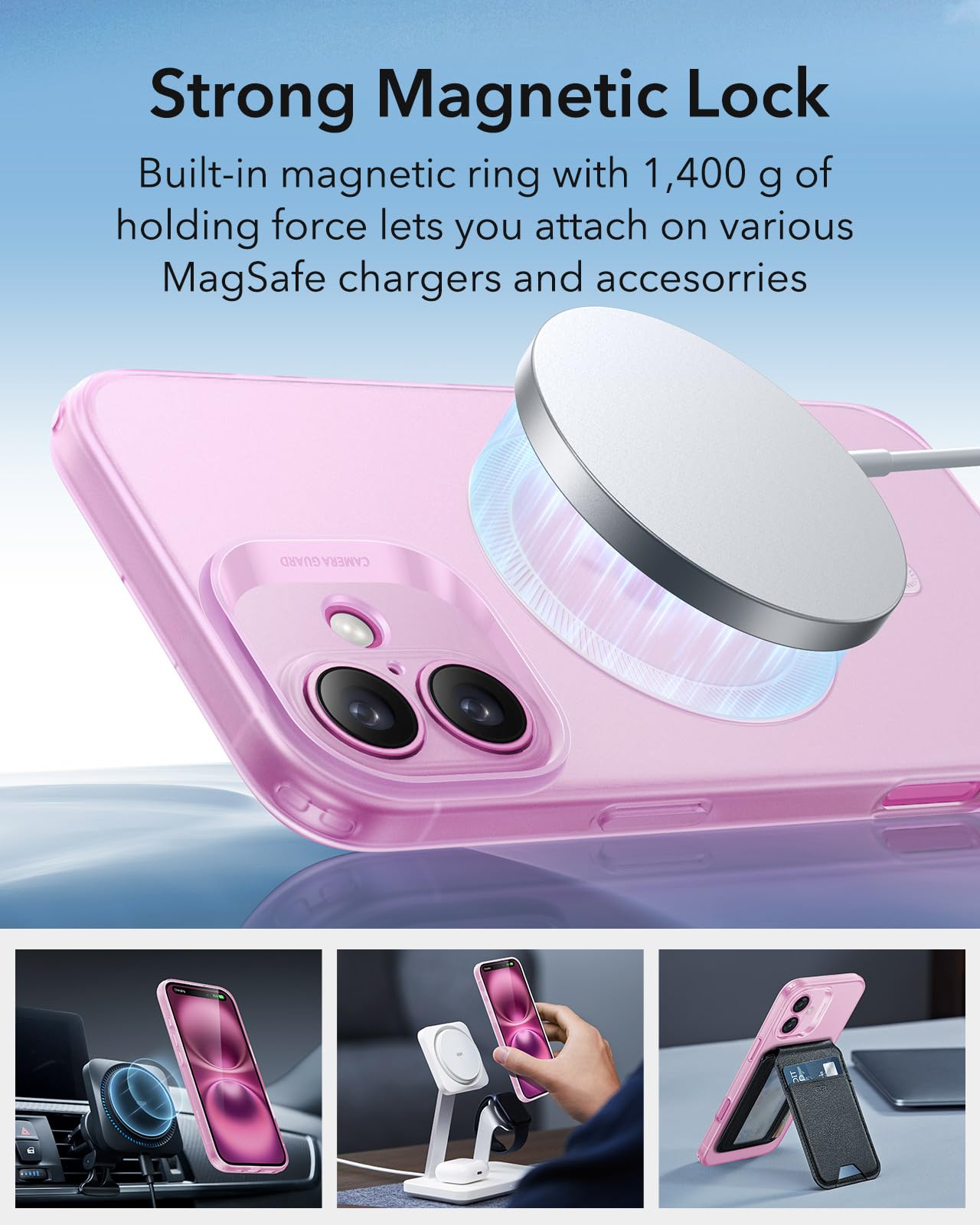 Foto 5 pulgar | Funda Esr Para Iphone 16 Compatible Con Magsafe, Rosa Esmerilado - Venta Internacional.