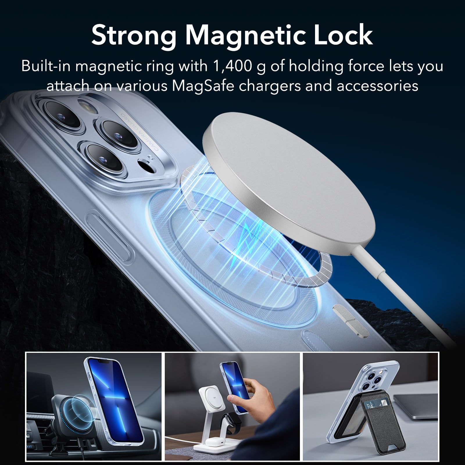 Foto 5 | Funda De Teléfono Esr Zero Series Para Iphone 13 Pro Max Frosted Blue - Venta Internacional.