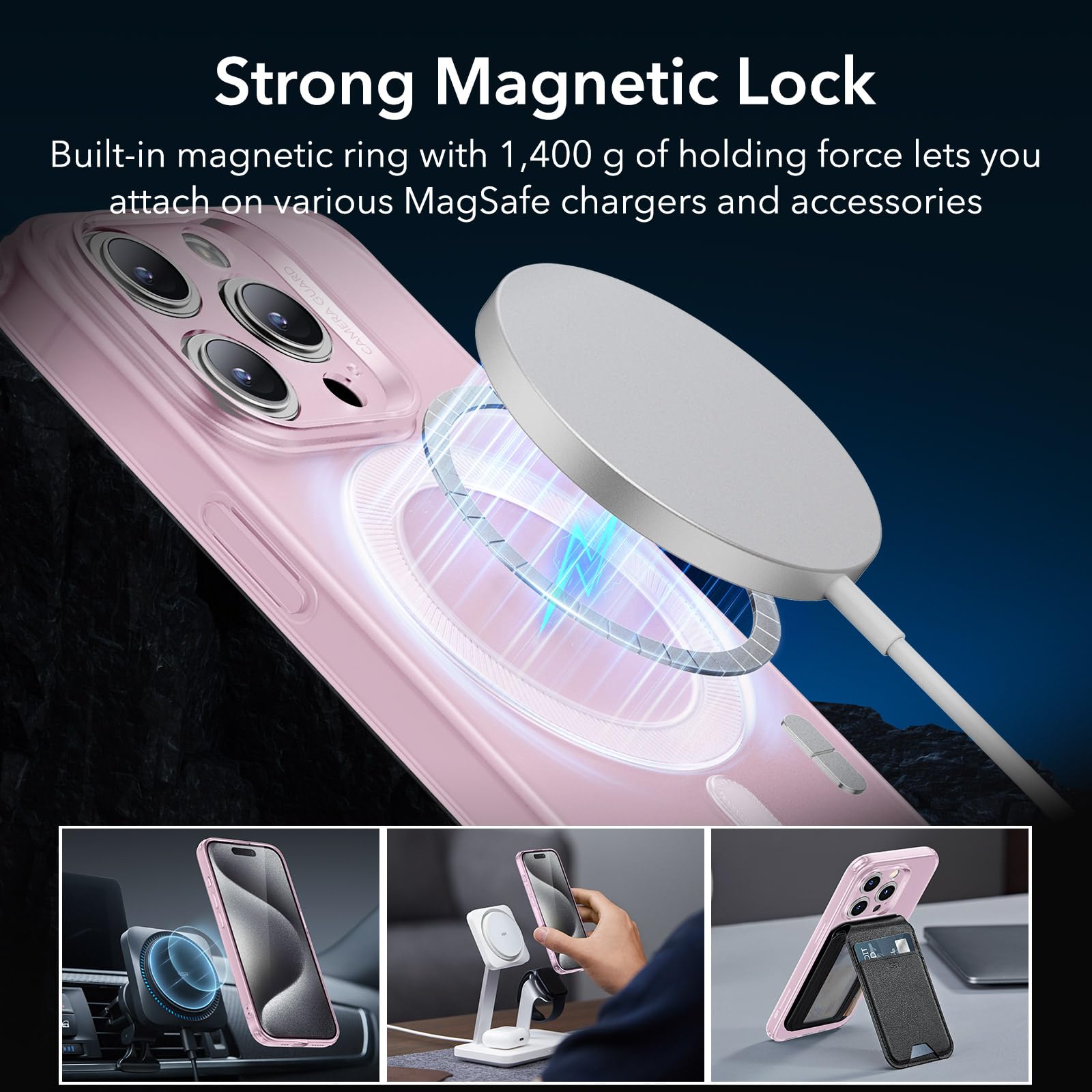 Foto 6 pulgar | Funda De Teléfono Esr Para Iphone 15 Pro Max Con Magsafe Frosted Pink - Venta Internacional.