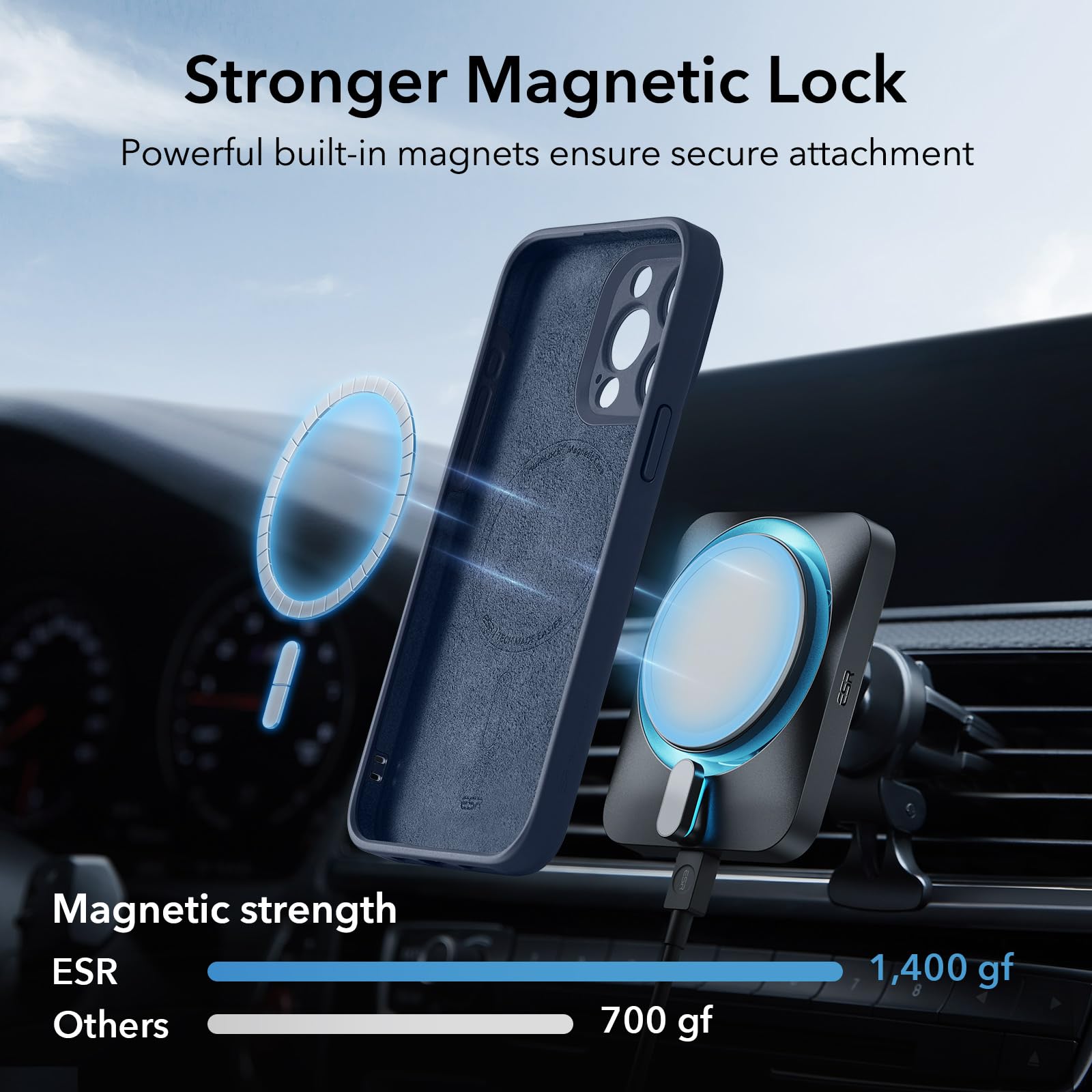 Foto 4 pulgar | Funda Esr Para Iphone 15 Pro Max Con Magsafe, Azul Oscuro - Venta Internacional.