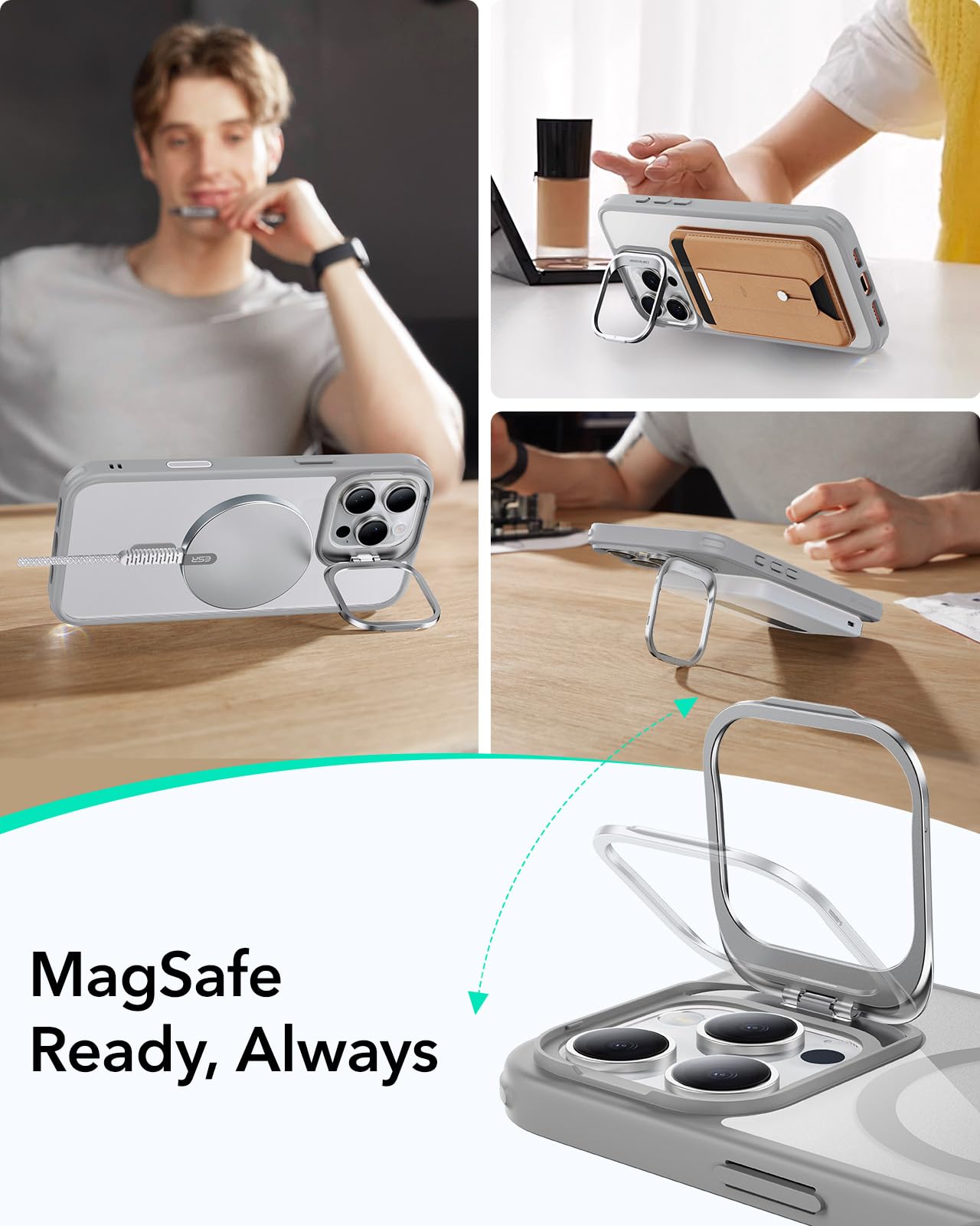 Foto 8 pulgar | Funda De Teléfono Esr Para Iphone 16 Pro Con Control De Cámara Magsafe Clear - Venta Internacional.